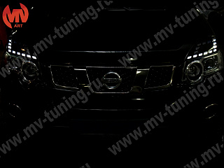 Реснички на фары Nissan X-Trail II (2011-2014) + УСТАНОВОЧНЫЙ КОМПЛЕКТ