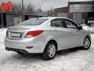 Диффузор заднего бампера var№1 Hyundai Solaris (2010-2013) (под окраску)