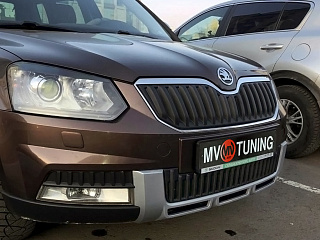 Комплект зимних экранов Skoda Yeti Outdoor (2013 - 2018) ТЕКСТУРНЫЙ ПЛАСТИК