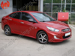 Юбка переднего бампера var№1 Hyundai Solaris (2010-2013)