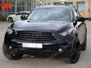 Реснички на фары var №2 Infiniti FX (2008 - 2013) + УСТАНОВОЧНЫЙ КОМПЛЕКТ