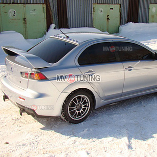 Козырек на крышу с 9 зубьями Mitsubishi Lancer X (2007-2016) + УСТАНОВОЧНЫЙ КОМПЛЕКТ