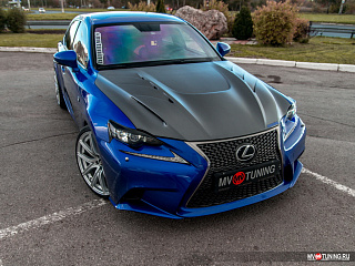 Крашенный комплект. Реснички на фары Lexus IS 3(III) (2013-2016) ЦВЕТ Красный 3R1 + УСТАНОВОЧНЫЙ КОМПЛЕКТ