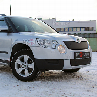 Комплект зимних экранов 2 шт. верх + низ Skoda Yeti (2009-2012) текстурный пластик