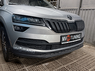 Зимний экран Skoda Karoq (2017-2021) верхний (текстурный пластик)