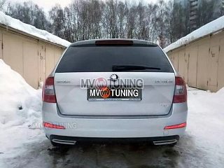 Имитация насадок глушителя Skoda Octavia Combi III A7 Унивесал (2013 - 2019) крашенные