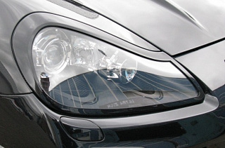 Реснички на фары Porsche Cayenne 957 (2007-2010) + УСТАНОВОЧНЫЙ КОМПЛЕКТ