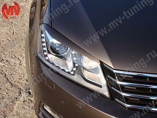 Реснички на фары VW Passat B7 (2010-2015) + УСТАНОВОЧНЫЙ КОМПЛЕКТ