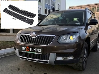 Комплект зимних экранов Skoda Yeti Outdoor (2013 - 2018) ТЕКСТУРНЫЙ ПЛАСТИК