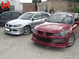 Юбка переднего бампера Mitsubishi Lancer 9 IX в стиле EVO (2003-2009)