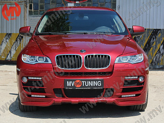 Реснички на фары(для LED оптики) var №2 BMW X6 E71 (2008-2014) + УСТАНОВОЧНЫЙ КОМПЛЕКТ