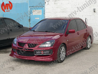 Юбка переднего бампера Mitsubishi Lancer 9 IX в стиле EVO (2003-2009)