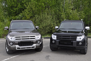 Решетка Радиатора var №3 Mitsubishi Pajero IV 4 Broomer Design (2006-2015) БЕЗ СЕТКИ