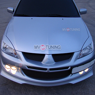 Реснички на фары узкие var№1 Mitsubishi Lancer 9 IX (2004-2007) + УСТАНОВОЧНЫЙ КОМПЛЕКТ