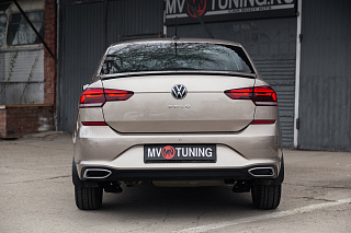 Имитация насадок глушителя (выхлопа) ПОД ОКРАСКУ для VW Polo Liftback 2020 - 2023