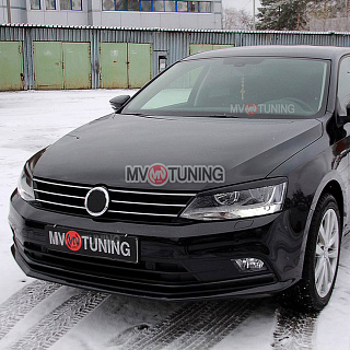 Реснички на фары VW Jetta VI (2010 - 2018) + УСТАНОВОЧНЫЙ КОМПЛЕКТ