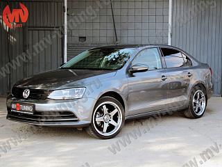 Пороги в стиле GLI VW Jetta VI (2010 - 2018) Текстурный пластик + УСТАНОВОЧНЫЙ КОМПЛЕКТ