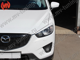 Реснички на фары var №1 широкие Mazda CX-5 (2011 - 2016) + УСТАНОВОЧНЫЙ КОМПЛЕКТ